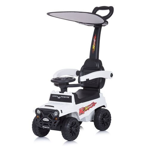 Masinuta de impins Chipolino Safari white cu maner si copertina, Culoare: Alb,poza 3