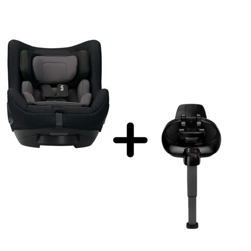 Set Scaun auto rotativ Nuna i-Size TODL next Caviar, 40-105 cm + Baza isofix BASE next i-Size pentru TODL next, Culoare: Negru, Grupa: 0-18kg (0 luni - 4 ani)