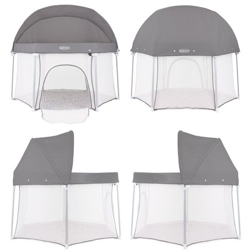 Tarc de joaca Graco EverGo Dotty, Culoare: Gri, Dimensiuni: 140x70,poza 4