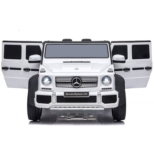 Masinuta electrica Chipolino SUV Mercedes Maybach G650 white cu scaun din piele si roti EVA, Culoare: Alb, Capacitate acumulator: 12V,poza 6