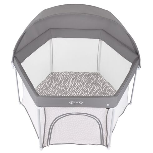 Tarc de joaca Graco EverGo Dotty, Culoare: Gri, Dimensiuni: 140x70,poza 2