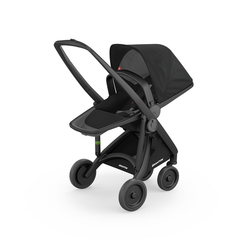Carucior, Greentom, Reversible, 100% Ecologic, Black Black, Culoare: Negru