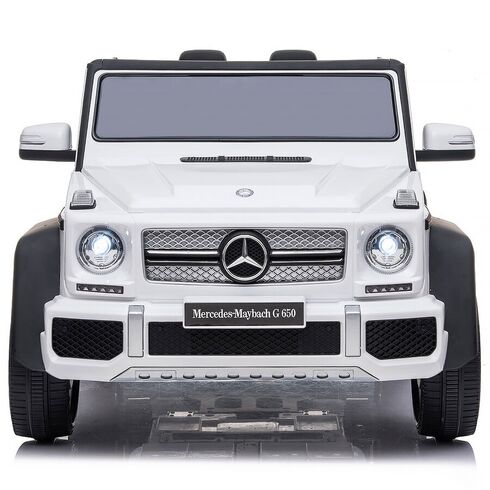 Masinuta electrica Chipolino SUV Mercedes Maybach G650 white cu scaun din piele si roti EVA, Culoare: Alb, Capacitate acumulator: 12V,poza 3