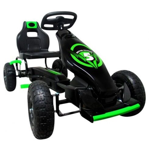 Kart cu pedale Gokart, 4-10 ani, roti gonflabile, G8 R-Sport - Verde, Culoare: Verde,poza 3