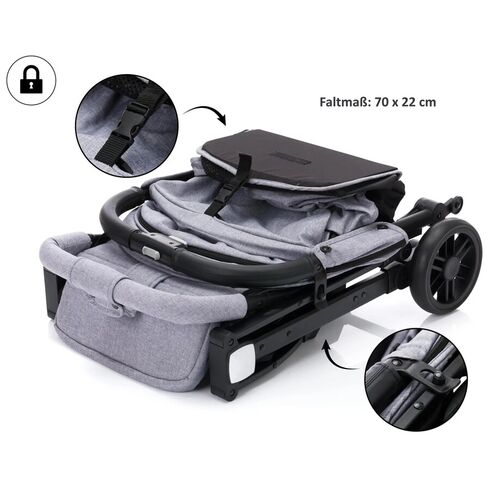 Carucior sport Elite Styler - light grey melange- Fillikid, Culoare: Gri deschis,poza 6