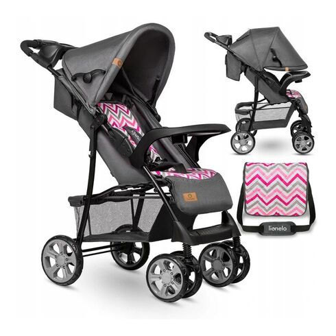 Carucior sport Lionelo Emma Plus, Pink Scandi, Culoare: Roz,poza 2