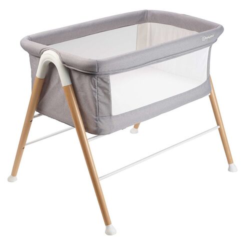 Patut cu cadru din Lemn Goodnight Grey BabyGo, Culoare: Gri, Dimensiuni: 80x50