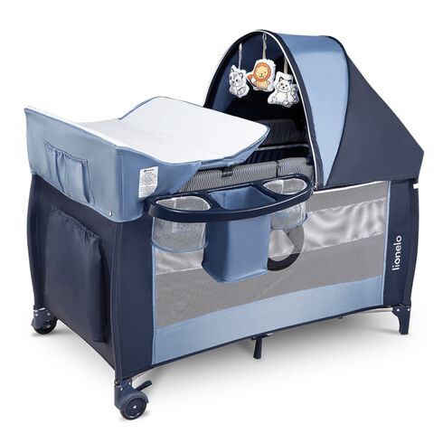 Patut pliant cu doua nivele Lionelo Sven Plus,120x60 cm,Blue Navy, Culoare: Albastru, Dimensiuni: 120x60