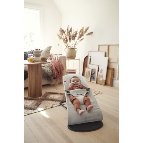 BabyBjorn - Balansoar Balance Silver White Mesh, Culoare: Alb/Gri,poza 6