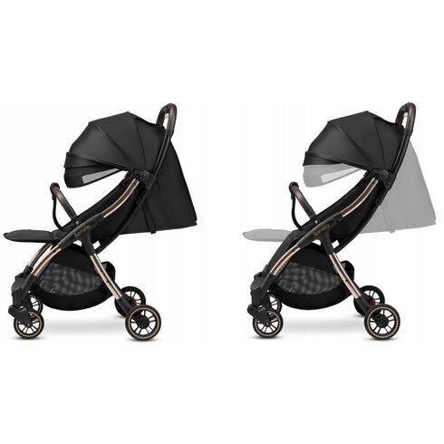 Carucior sport Lionelo Julie One, 0-22 kg, Negru/Auriu, Culoare: Negru/Auriu, Model: sport,poza 4