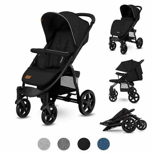 Carucior sport Lionelo Annet, Black Carbon, Culoare: Negru,poza 2