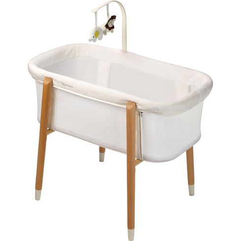 Patut cu cadru din Lemn si Bara de Jucarii Sleepgood Mesh BabyGo,poza 8