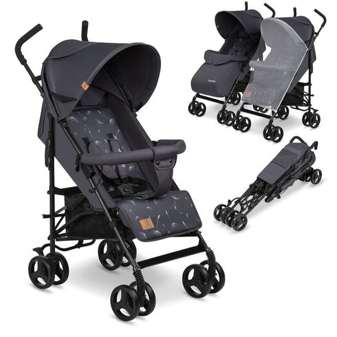 Carucior sport Lionelo Elia, Gri inchis, Culoare: Gri/Negru,poza 2