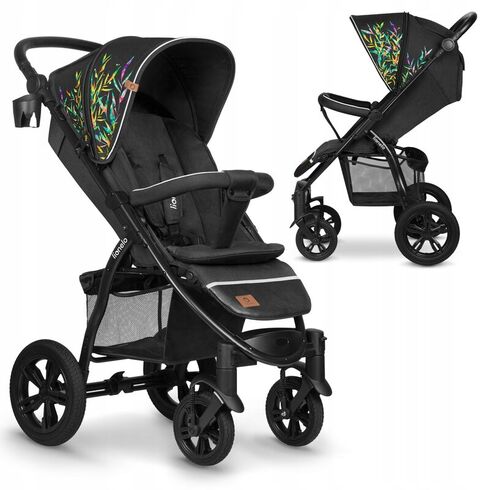 Carucior sport Lionelo Annet Tour Dreamin, Editie Limitata, 0-22 kg, Cu certificare TÜV SÜD, Negru, Culoare: Multicolor, Model: sport,poza 6