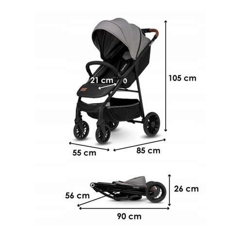 Carucior sport Lionelo Zoey Cadru din aluminiu, Gri, Culoare: Gri,poza 5  - ExclusivMAG.ro Carucior sport Lionelo Zoey Cadru din aluminiu, Gri, Culoare: Gri,poza 5
