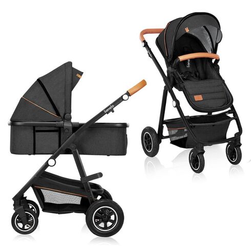 Carucior Lionelo Amber 2 in 1, Pana la 22 kg, Gri inchis, Culoare: Gri, Model: 2 in 1,poza 2