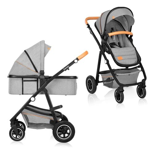 Carucior Lionelo Amber 2 in 1, Pana la 22 kg, Gri deschis, Culoare: Gri deschis, Model: 2 in 1,poza 2