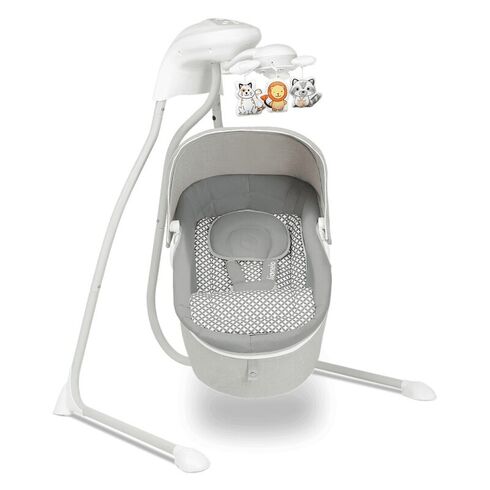 Balansoar electric, Leagan si sezlong pentru bebelusi, Lionelo Henny,3 in 1,Gri Deschis, Culoare: Gri deschis,poza 5