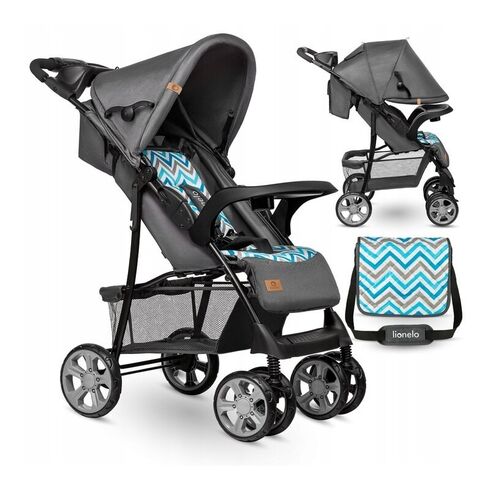 Carucior sport Lionelo Emma Plus, Blue Scandi, Culoare: Blue,poza 2