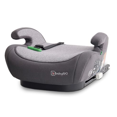 Scaun auto booster i-Size Bursa IV Grey, 125-150 cm, certificat R129 BabyGo, Culoare: Gri, Grupa: 22-36kg (6 ani - 12 ani)
