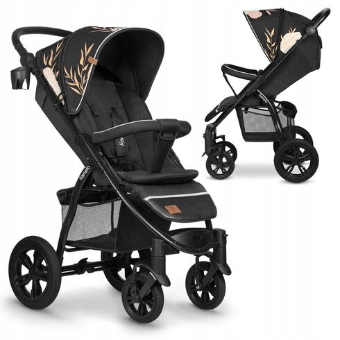 Carucior sport Lionelo Annet Tour Lovin, Editie Limitata, 0-22 kg, Cu certificare TÜV SÜD, Negru, Culoare: Gri/Negru, Model: sport,poza 2