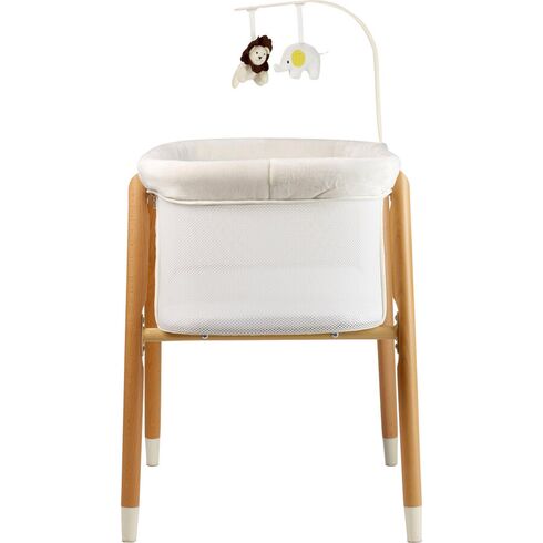 Patut cu cadru din Lemn si Bara de Jucarii Sleepgood Mesh BabyGo,poza 2