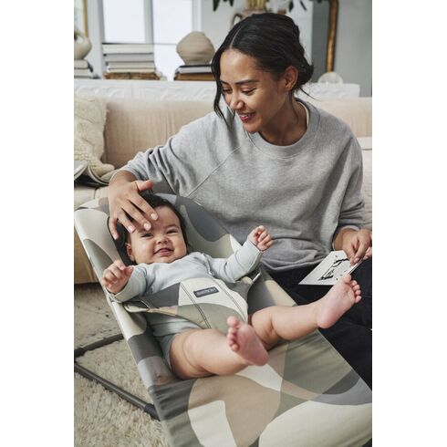 BabyBjorn - Balansoar Bliss print Khaki/Green, Bumbac, Culoare: Verde,poza 4