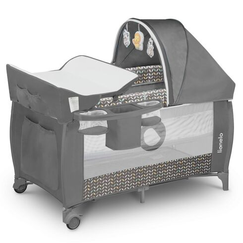 Patut pliant cu doua nivele Lionelo Sven Plus,120x60 cm, Grey Scandi, Culoare: Gri, Dimensiuni: 120x60
