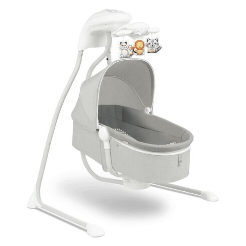 Balansoar electric, Leagan si sezlong pentru bebelusi, Lionelo Henny,3 in 1,Gri Deschis, Culoare: Gri deschis
