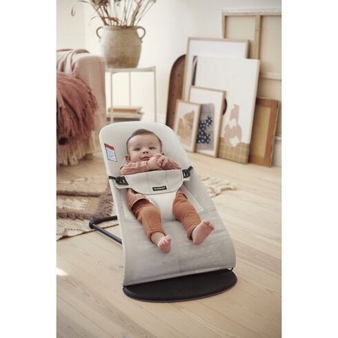 BabyBjorn - Balansoar Balance Silver White Mesh, Culoare: Alb/Gri,poza 7