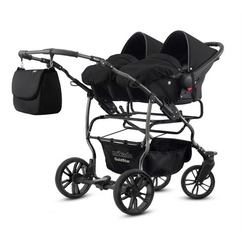 Carucior pentru gemeni Mikado GOLDSTAR 3 in 1 GS-02, Culoare: Negru, Model: gemeni - poza 2 - ExclusivMAG.ro