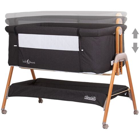 Patut Co-Sleeper Chipolino Sweet Dreams graphite wood, Culoare: Gri/Negru, Dimensiuni: 90x50,poza 4