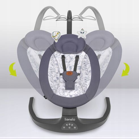 Balansoar si sezlong copii, Lionelo Ralf, 2 in 1, Electric, Cu telecomanda si cablu USB, Gri Grafit, Culoare: Gri,poza 3  - ExclusivMAG.ro Balansoar si sezlong copii, Lionelo Ralf, 2 in 1, Electric, Cu telecomanda si cablu USB, Gri Grafit, Culoare: Gri,poza 3