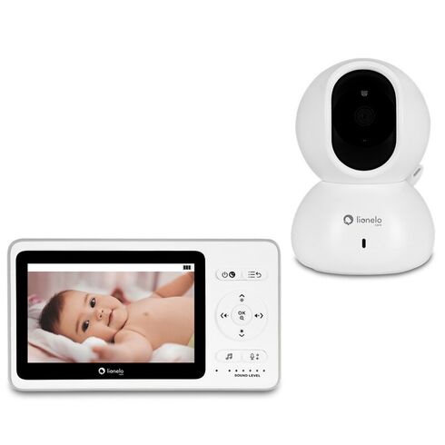Videofon Lionelo Babyline 8.2 , Cu termometru, Cu melodii, Cu comunicare in 2 sensuri, Alb