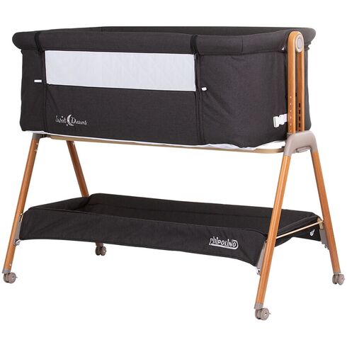 Patut Co-Sleeper Chipolino Sweet Dreams graphite wood, Culoare: Gri/Negru, Dimensiuni: 90x50