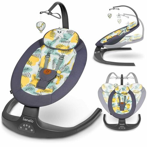 Balansoar si sezlong copii, Lionelo Ralf, 2 in 1, Electric, Cu telecomanda si cablu USB, Gri, Culoare: Multicolor,poza 2  - ExclusivMAG.ro Balansoar si sezlong copii, Lionelo Ralf, 2 in 1, Electric, Cu telecomanda si cablu USB, Gri, Culoare: Multicolor,poza 2