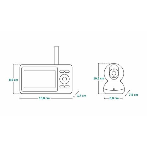 Videofon Lionelo Babyline 8.2 , Cu termometru, Cu melodii, Cu comunicare in 2 sensuri, Alb,poza 8