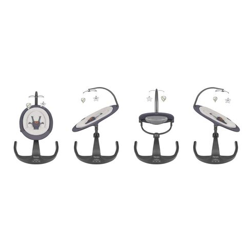 Balansoar si sezlong copii, Lionelo Rina, 2 in 1, Electric, Cu rotire 360 °, Gri,poza 5