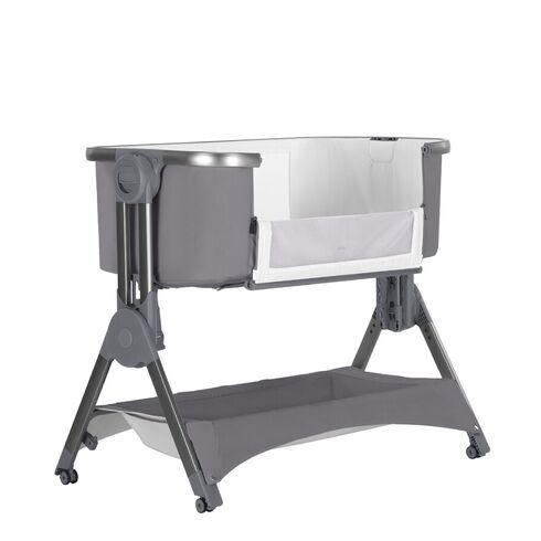 Patut co-sleeping pliabil si reglabil pe inaltime Carrello ARIA, Cloud Grey, Culoare: Gri, Dimensiuni: 80x50,poza 2