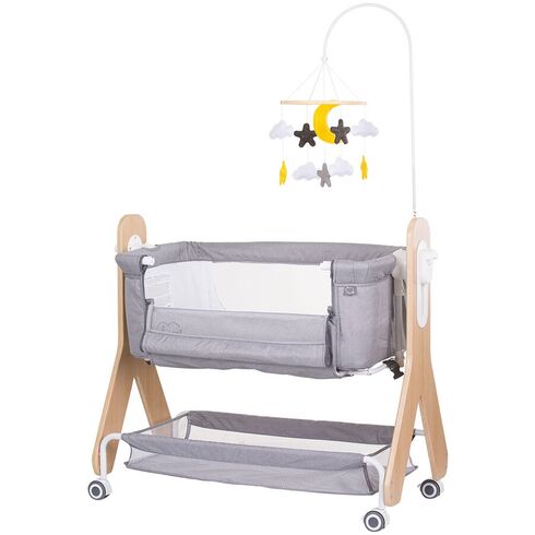 Patut Co-Sleeper Chipolino Heart 2 Heart glacier, Culoare: Gri deschis, Dimensiuni: 90x50,poza 2