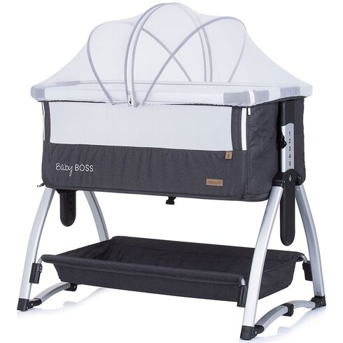 Patut Co-Sleeper Chipolino Baby Boss anthracite, Culoare: Gri, Dimensiuni: 95x65 - poza 3 - ExclusivMAG.ro