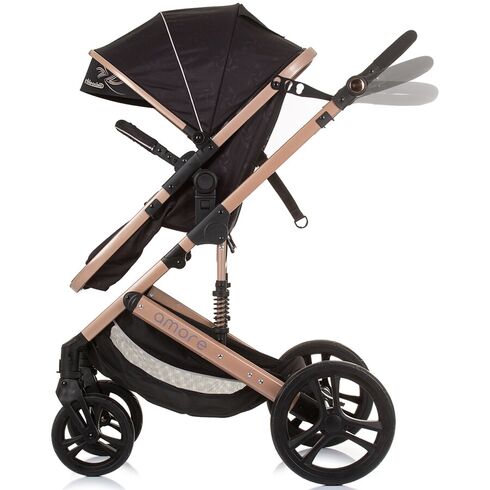 Carucior Chipolino Amore 2 in 1 obsidian gold, Culoare: Negru/Auriu, Model: 2 in 1 - poza 6 - ExclusivMAG.ro