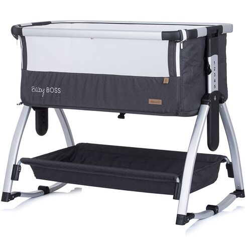 Patut Co-Sleeper Chipolino Baby Boss anthracite, Culoare: Gri, Dimensiuni: 95x65 - poza 8 - ExclusivMAG.ro