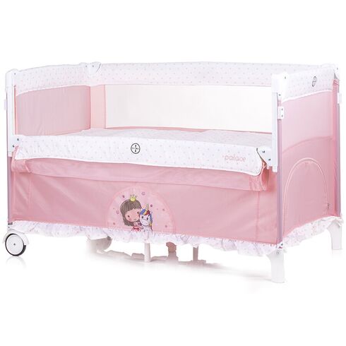 Patut pliabil Chipolino Palace Princess pink, Culoare: Roz, Dimensiuni: 120x60,poza 6