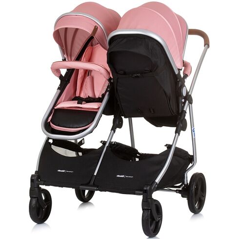 Carucior gemeni Chipolino Duo Smart 2 in 1 flamingo, Culoare: Roz, Model: gemeni - poza 5 - ExclusivMAG.ro