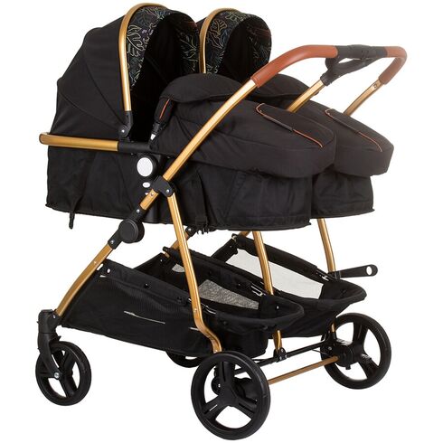 Carucior gemeni Chipolino Duo Smart 2 in 1 obsidian leaves, Culoare: Multicolor, Model: gemeni
