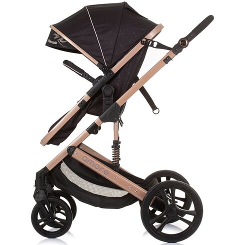 Carucior Chipolino Amore 2 in 1 obsidian gold, Culoare: Negru/Auriu, Model: 2 in 1 - poza 5 - ExclusivMAG.ro
