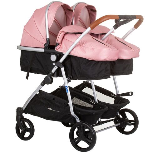 Carucior gemeni Chipolino Duo Smart 2 in 1 flamingo, Culoare: Roz, Model: gemeni