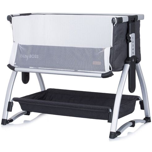 Patut Co-Sleeper Chipolino Baby Boss anthracite, Culoare: Gri, Dimensiuni: 95x65 - poza 5 - ExclusivMAG.ro