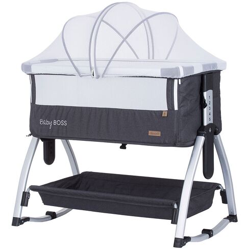 Patut Co-Sleeper Chipolino Baby Boss anthracite, Culoare: Gri, Dimensiuni: 95x65 - poza 2 - ExclusivMAG.ro